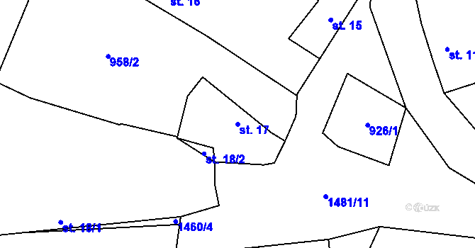 Parcela st. 17 v KÚ Sedlec u Temelína, Katastrální mapa