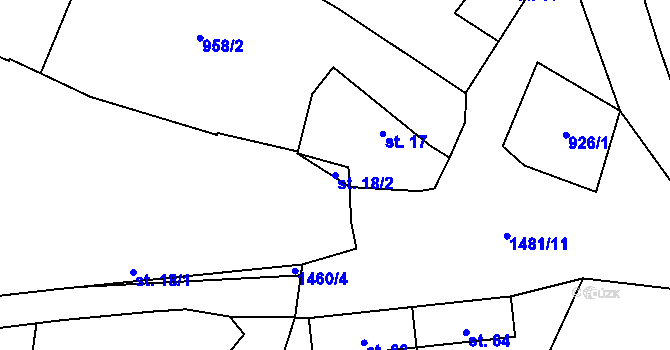 Parcela st. 18/2 v KÚ Sedlec u Temelína, Katastrální mapa