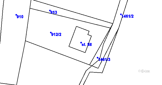 Parcela st. 88 v KÚ Sedlec u Temelína, Katastrální mapa