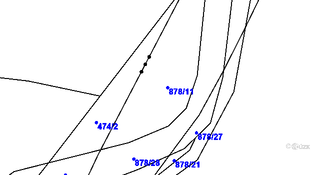 Parcela st. 878/11 v KÚ Sedlec u Temelína, Katastrální mapa