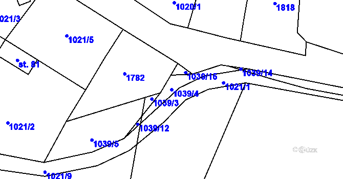 Parcela st. 1039/4 v KÚ Sedlec u Temelína, Katastrální mapa