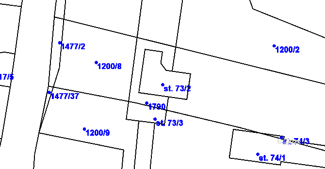 Parcela st. 73/2 v KÚ Sedlec u Temelína, Katastrální mapa