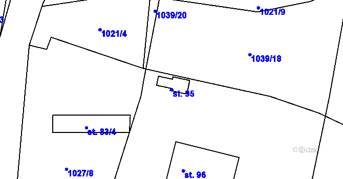 Parcela st. 95 v KÚ Sedlec u Temelína, Katastrální mapa