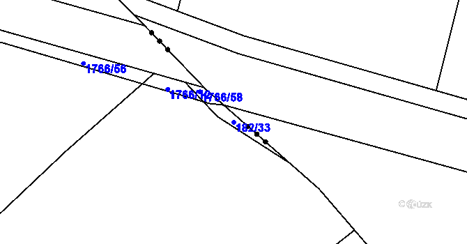 Parcela st. 182/33 v KÚ Temelín, Katastrální mapa