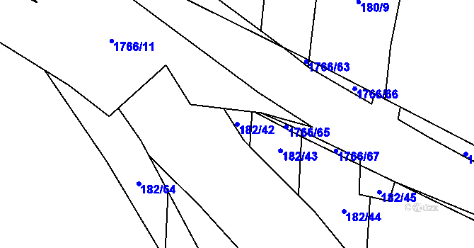Parcela st. 182/42 v KÚ Temelín, Katastrální mapa