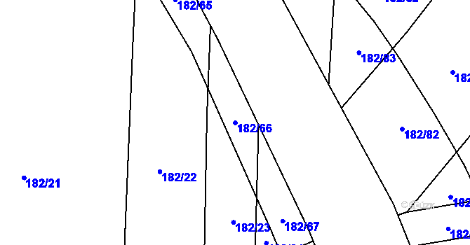 Parcela st. 182/66 v KÚ Temelín, Katastrální mapa