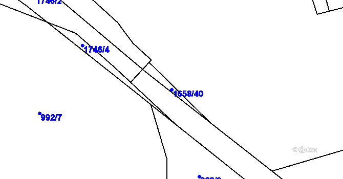 Parcela st. 1658/40 v KÚ Temelín, Katastrální mapa