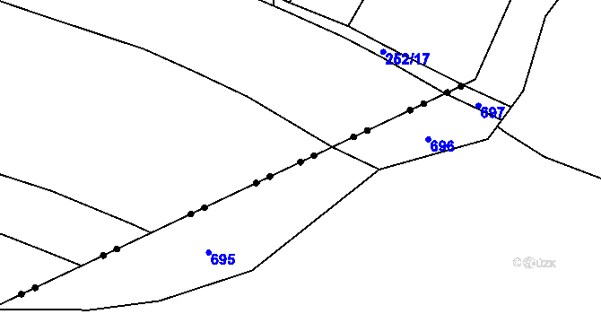 Parcela st. 252/12 v KÚ Temelín, Katastrální mapa