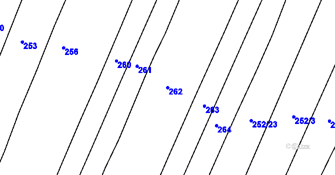 Parcela st. 262 v KÚ Temelín, Katastrální mapa