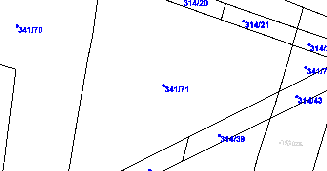 Parcela st. 341/71 v KÚ Temelín, Katastrální mapa