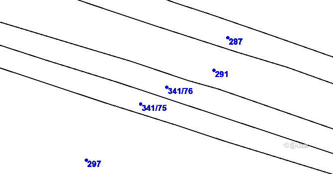 Parcela st. 341/76 v KÚ Temelín, Katastrální mapa