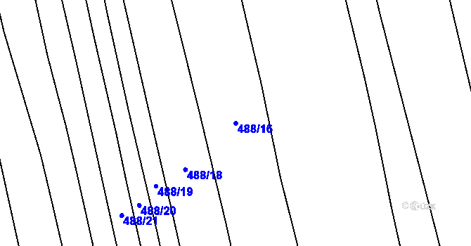 Parcela st. 488/16 v KÚ Temelín, Katastrální mapa