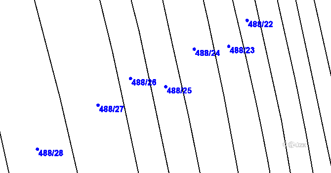 Parcela st. 488/25 v KÚ Temelín, Katastrální mapa