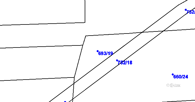 Parcela st. 693/19 v KÚ Temelín, Katastrální mapa