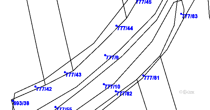 Parcela st. 777/9 v KÚ Temelín, Katastrální mapa