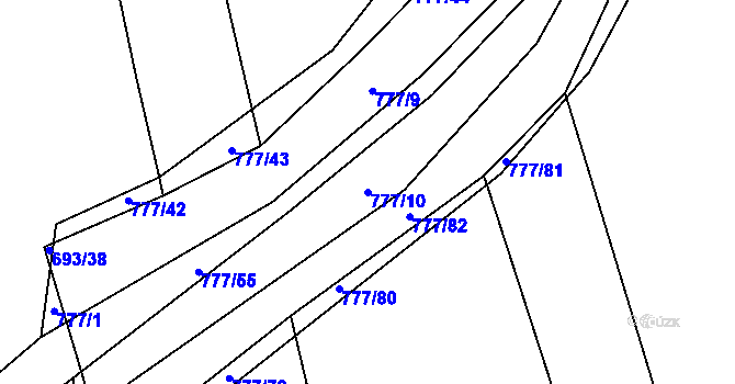 Parcela st. 777/10 v KÚ Temelín, Katastrální mapa