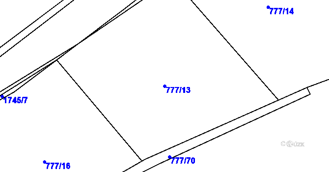 Parcela st. 777/13 v KÚ Temelín, Katastrální mapa