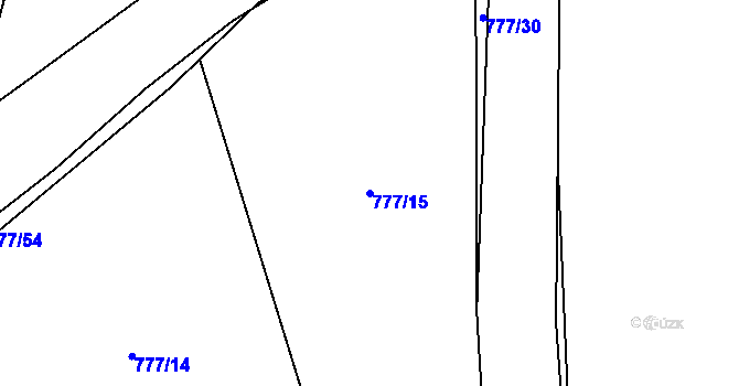 Parcela st. 777/15 v KÚ Temelín, Katastrální mapa