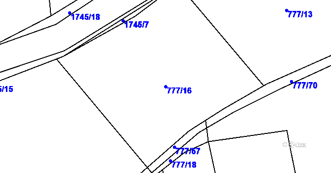 Parcela st. 777/16 v KÚ Temelín, Katastrální mapa