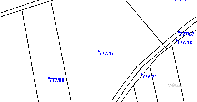 Parcela st. 777/17 v KÚ Temelín, Katastrální mapa