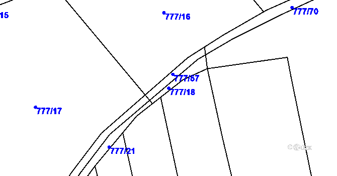 Parcela st. 777/18 v KÚ Temelín, Katastrální mapa