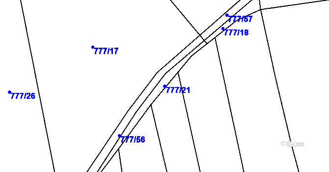 Parcela st. 777/21 v KÚ Temelín, Katastrální mapa
