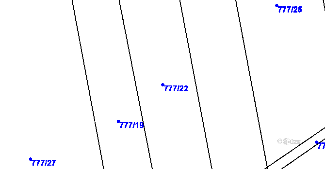 Parcela st. 777/22 v KÚ Temelín, Katastrální mapa