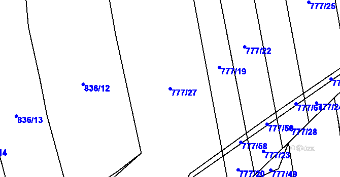 Parcela st. 777/27 v KÚ Temelín, Katastrální mapa