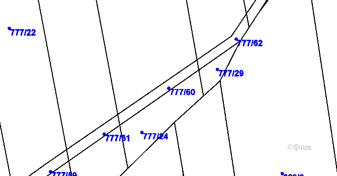 Parcela st. 777/60 v KÚ Temelín, Katastrální mapa