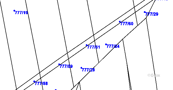 Parcela st. 777/61 v KÚ Temelín, Katastrální mapa