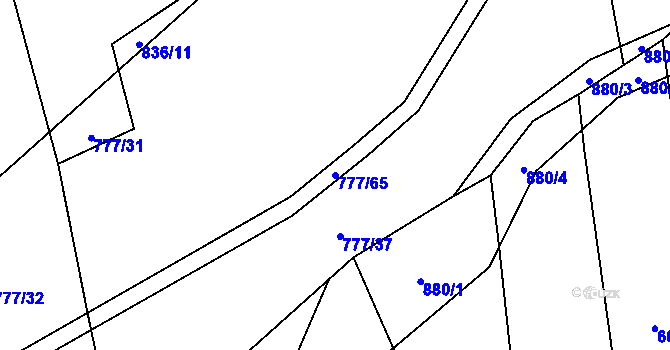 Parcela st. 777/65 v KÚ Temelín, Katastrální mapa