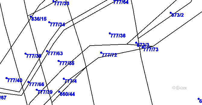 Parcela st. 777/72 v KÚ Temelín, Katastrální mapa