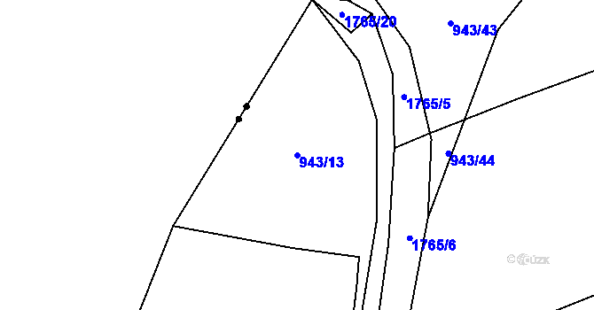 Parcela st. 943/13 v KÚ Temelín, Katastrální mapa