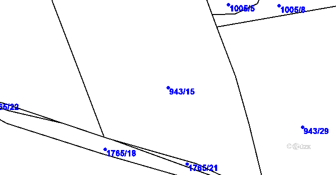 Parcela st. 943/15 v KÚ Temelín, Katastrální mapa