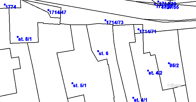 Parcela st. 6 v KÚ Temelín, Katastrální mapa