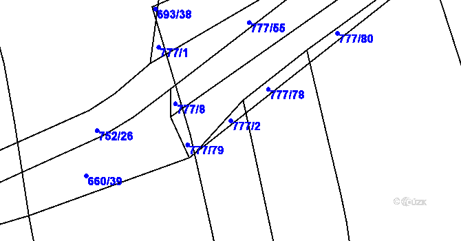 Parcela st. 777/2 v KÚ Temelín, Katastrální mapa