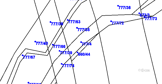 Parcela st. 777/4 v KÚ Temelín, Katastrální mapa