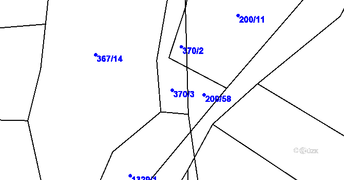 Parcela st. 370/3 v KÚ Temelínec, Katastrální mapa