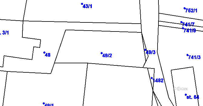 Parcela st. 49/2 v KÚ Babín, Katastrální mapa