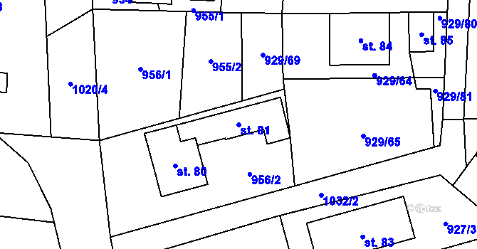 Parcela st. 81 v KÚ Dráchov u Těmic, Katastrální mapa