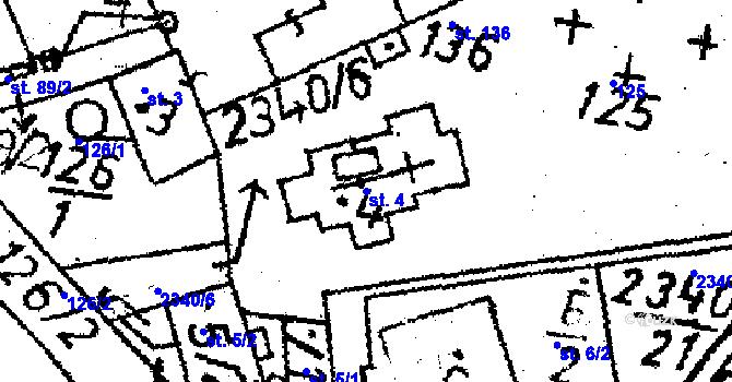 Parcela st. 4 v KÚ Těmice u Kamenice nad Lipou, Katastrální mapa