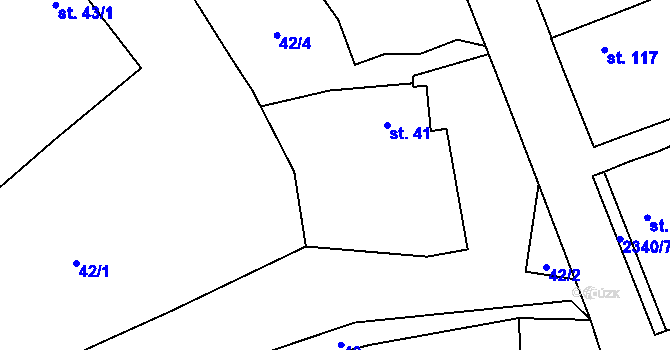 Parcela st. 41 v KÚ Těmice u Kamenice nad Lipou, Katastrální mapa
