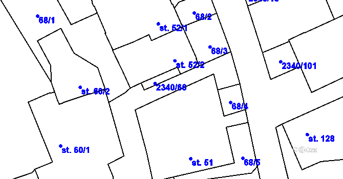 Parcela st. 51 v KÚ Těmice u Kamenice nad Lipou, Katastrální mapa