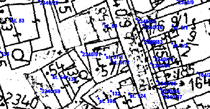 Parcela st. 57/1 v KÚ Těmice u Kamenice nad Lipou, Katastrální mapa