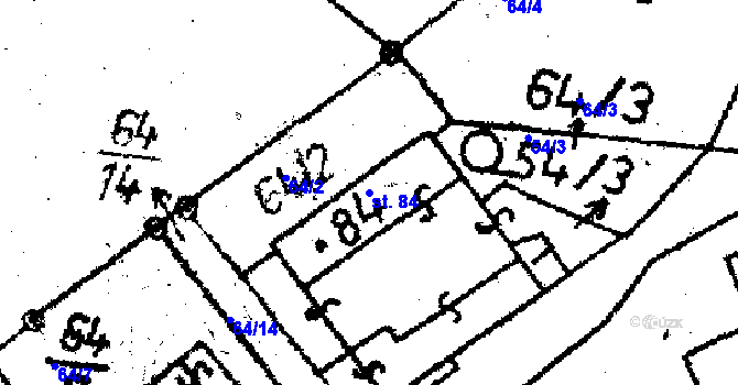 Parcela st. 84 v KÚ Těmice u Kamenice nad Lipou, Katastrální mapa