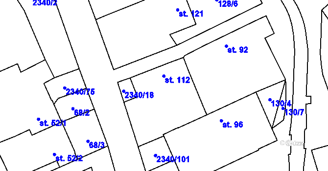 Parcela st. 112 v KÚ Těmice u Kamenice nad Lipou, Katastrální mapa