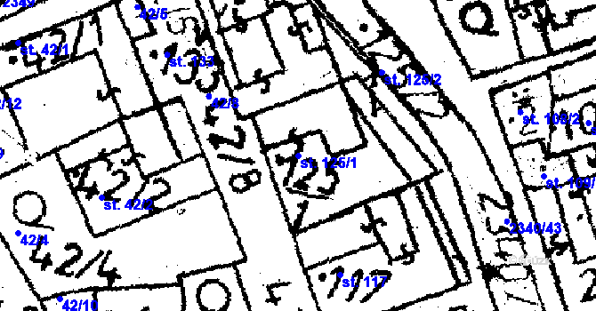 Parcela st. 125/1 v KÚ Těmice u Kamenice nad Lipou, Katastrální mapa