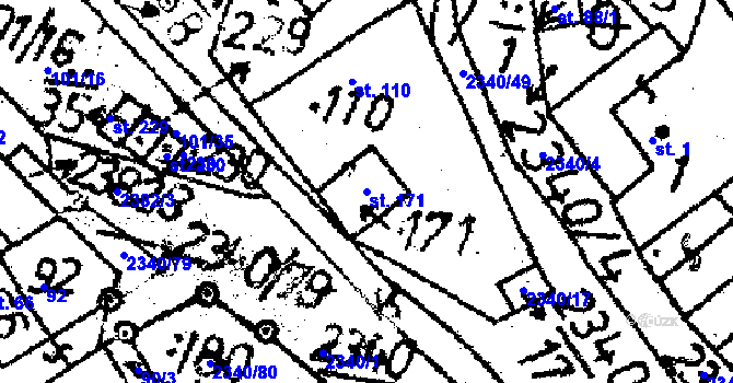 Parcela st. 171 v KÚ Těmice u Kamenice nad Lipou, Katastrální mapa