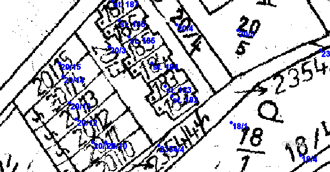 Parcela st. 183 v KÚ Těmice u Kamenice nad Lipou, Katastrální mapa