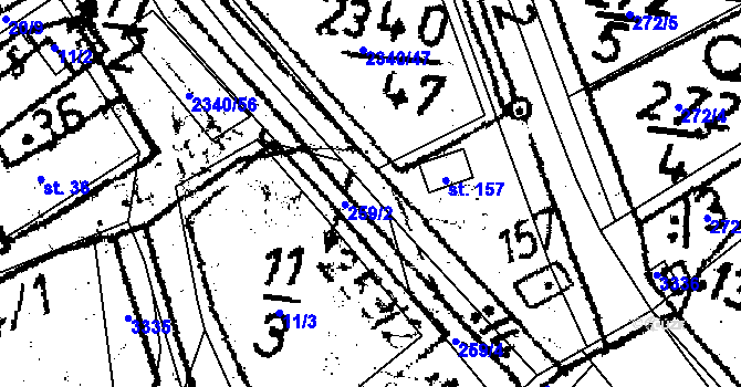 Parcela st. 11/3 v KÚ Těmice u Kamenice nad Lipou, Katastrální mapa